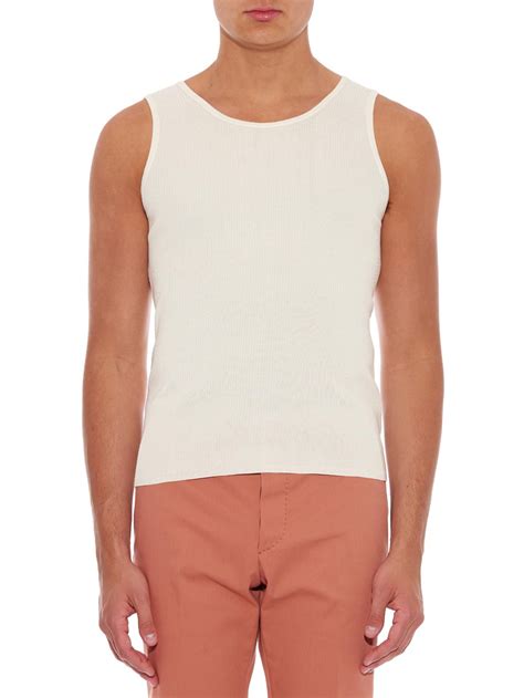 life is gucci tank top white|Rib silk tank top in white .